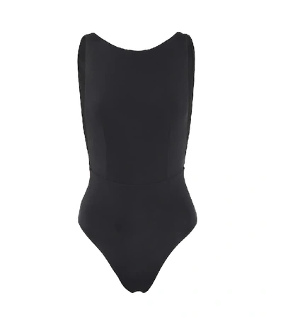 Shop Haight New Side Slit Swimsuit In Black