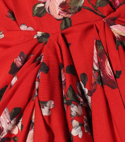 Shop Magda Butrym Lesina Floral Silk-crêpe Minidress In Red