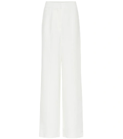 Shop Roksanda Lapari High-rise Wide-leg Cady Pants In White