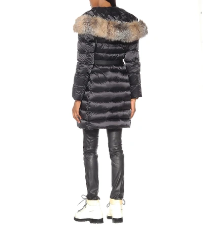 Shop Moncler Tinuv Fur-trimmed Down Coat In Black