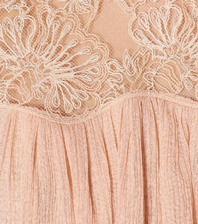 Shop Chloé Silk-georgette Minidress In Pink