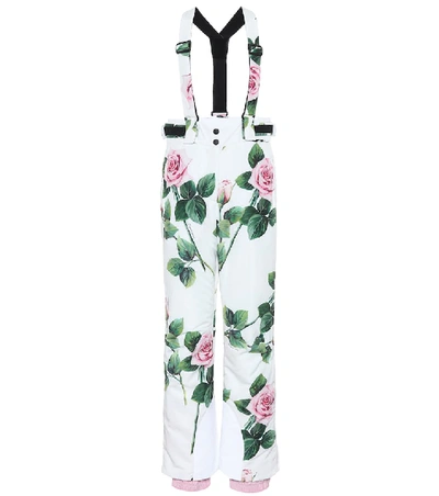 Shop Dolce & Gabbana Floral Ski Pants In White