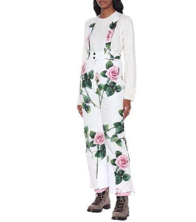Shop Dolce & Gabbana Floral Ski Pants In White