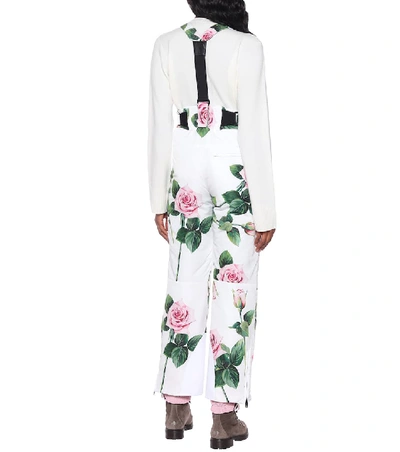 Shop Dolce & Gabbana Floral Ski Pants In White