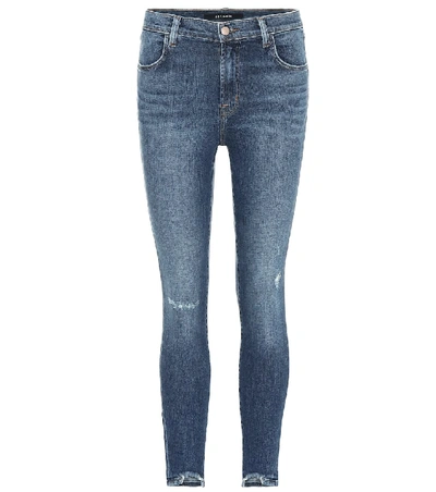 Shop J Brand Alana Cropped High-rise Skinny Jeans In Blue