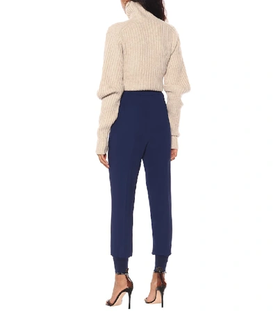 Stella Mccartney Julia High-rise Tapered Crepe Trousers In Blue