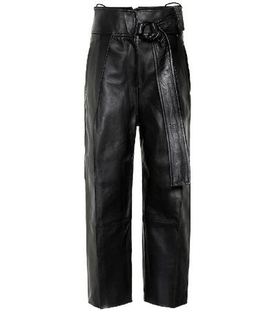 Shop Petar Petrov Haena High-rise Leather Pants In Black