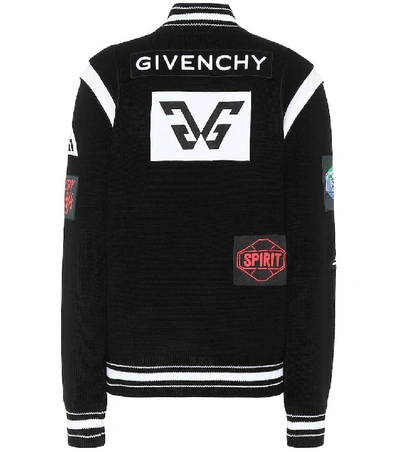 Shop Givenchy Knit Wool Varsity Jacket In Black