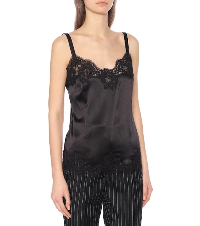 Dolce & Gabbana Dolce&gabbana Lace Trim Camisole In Black