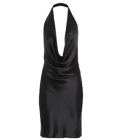 Shop Stella Mccartney Silk Satin Dress In Black