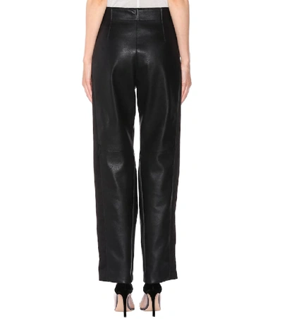 Shop Stella Mccartney Faux Leather And Suede Trousers In Black