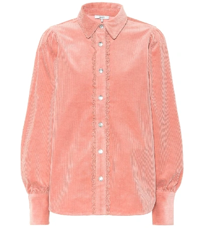 Shop Ganni Corduroy Shirt In Pink