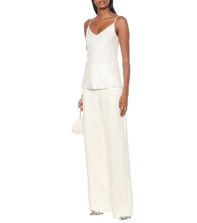 Shop Galvan Moonlight Sequined Bridal Camisole In White