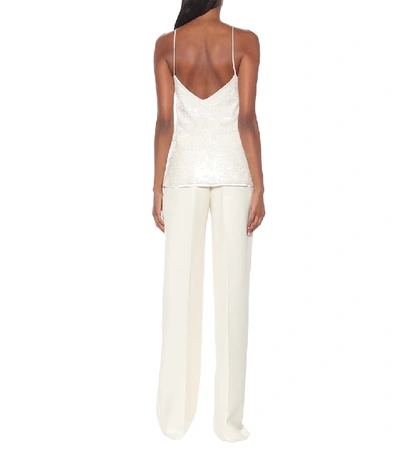 Shop Galvan Moonlight Sequined Bridal Camisole In White