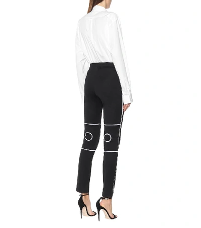 Shop Gucci Cotton-blend Jersey Leggings In Black