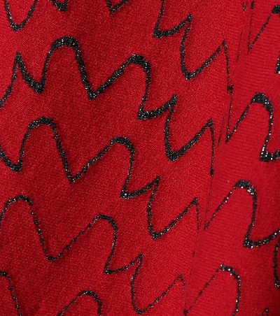 Shop Alaïa Jacquard Knit Dress In Red