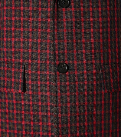 Shop Balenciaga Checked Wool Blazer In Red