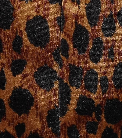 Shop Attico Leopard-print Stretch-velvet Top In Brown