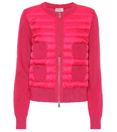 Shop Moncler Wool Down Jacket In Red
