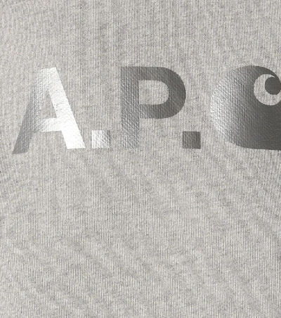Shop Apc X Carhartt Wip Stash Cotton-blend Hoodie In Grey