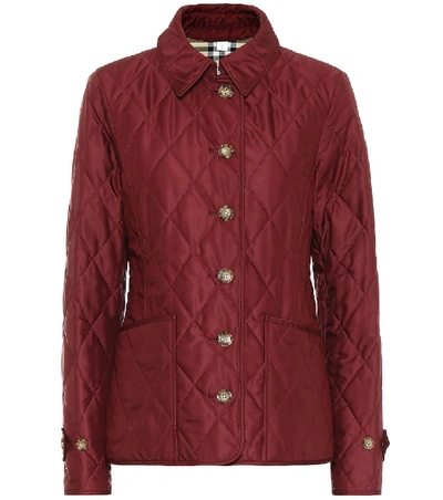 Burberry Fernleigh Thermoregulated Diamond Quilted Jacket In Red