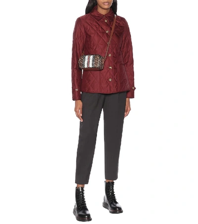 Burberry Fernleigh Thermoregulated Diamond Quilted Jacket In Red