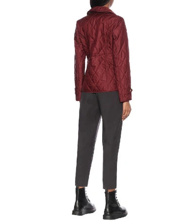 Burberry Fernleigh Thermoregulated Diamond Quilted Jacket In Red