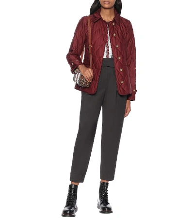 Burberry Fernleigh Thermoregulated Diamond Quilted Jacket In Red