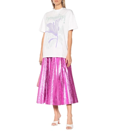 Shop Christopher Kane Oversized Printed Cotton T-shirt In White