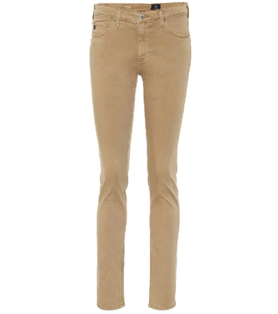 Shop Ag The Prima Mid-rise Cigarette Jeans In Brown