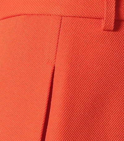 Shop Victoria Beckham Wool Wide-leg Pants In Orange