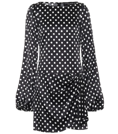 Shop Caroline Constas Leonie Stretch-silk Minidress In Black
