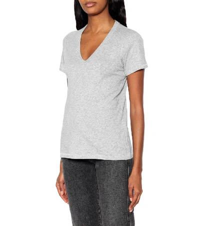 Shop Rag & Bone The Vee Cotton T-shirt In Grey