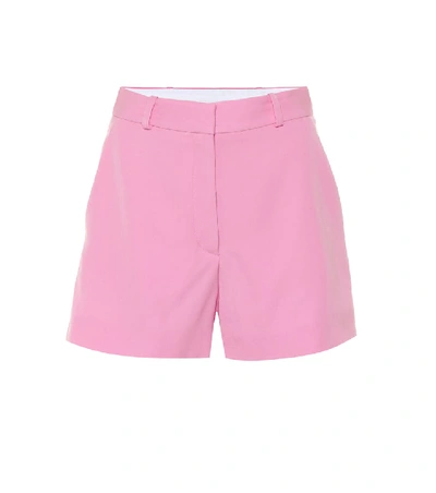 Shop Stella Mccartney Wool Twill Shorts In Pink