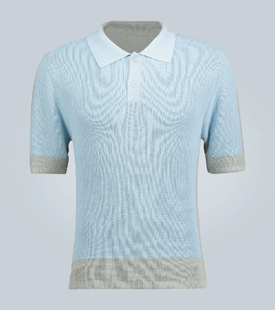 Shop Jacquemus Le Polo En Maille Knitted Polo In Blue