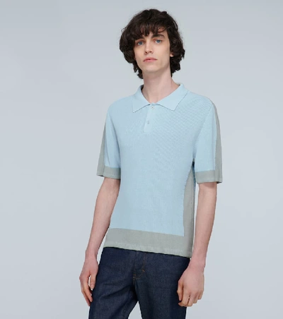 Shop Jacquemus Le Polo En Maille Knitted Polo In Blue