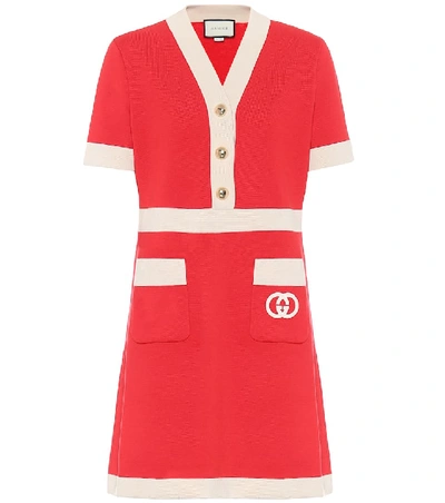 Shop Gucci Wool Minidress In Red