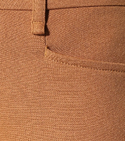Shop Chloé High-rise Wool-blend Pants In Brown