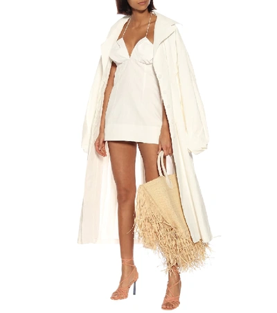 Shop Jacquemus La Robe Bambino Linen Minidress In White