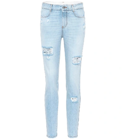 Shop Stella Mccartney Distressed Skinny Jeans In Blue
