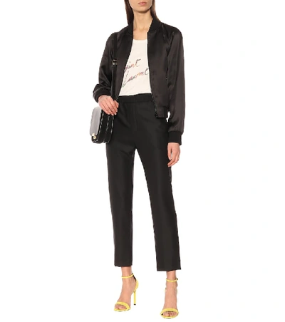 Shop Saint Laurent High-rise Wool And Mohair Pants In Black