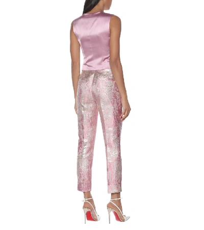 Shop Dolce & Gabbana Silk-blend Jacquard Vest In Pink
