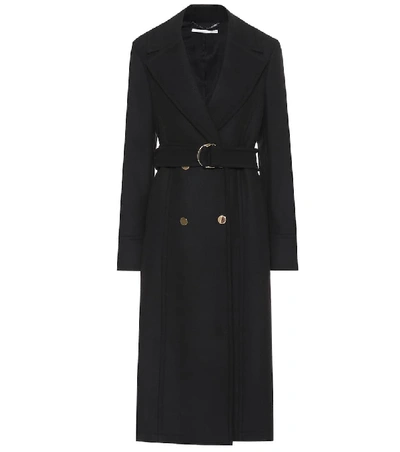 Shop Stella Mccartney Belted Wool Coat In Black