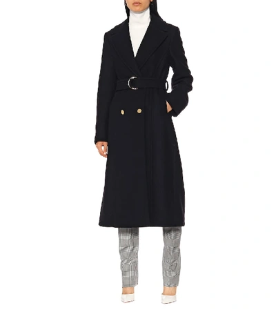 Shop Stella Mccartney Belted Wool Coat In Black