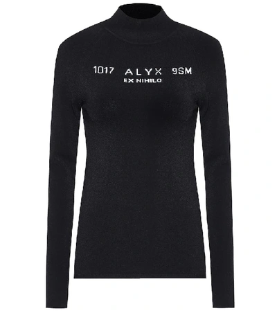 Shop Alyx Logo Instarsia Knitted Top In Black