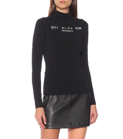 Shop Alyx Logo Instarsia Knitted Top In Black