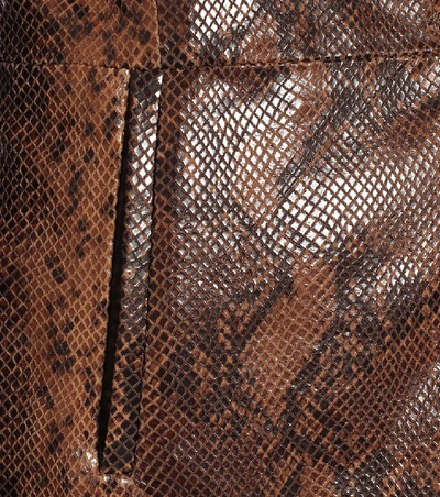 Shop J Brand Londyn Snake-effect Leather Blazer In Brown