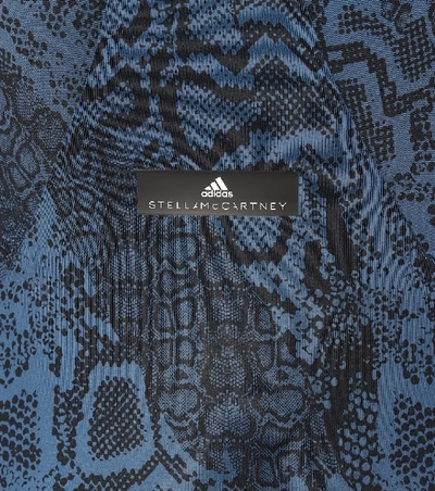 Shop Adidas By Stella Mccartney Snake-printed Technical T-shirt In Blue