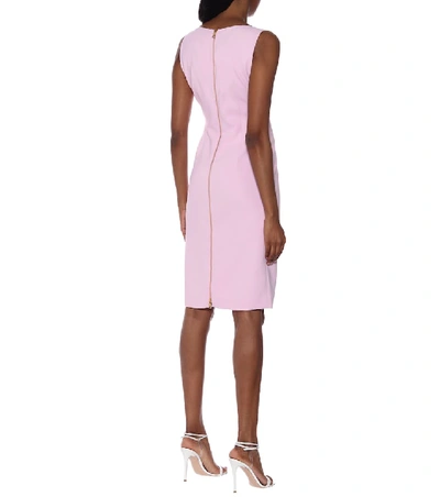 Shop Versace Stretch-crêpe Midi Dress In Pink