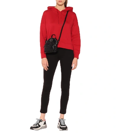 Shop Moncler Cotton-blend Hoodie In Red